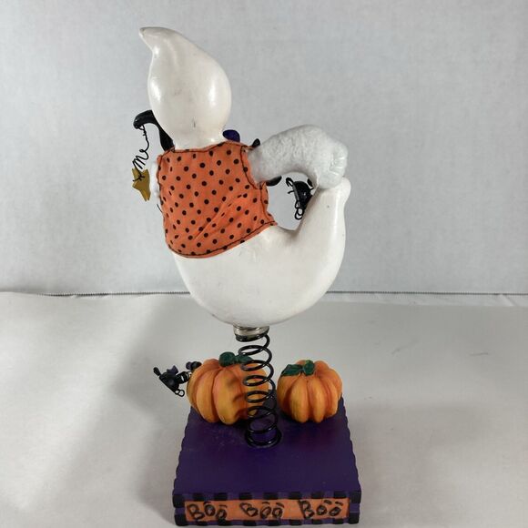 Avon Halloween Ghost Standee Wobbler on Spring with Box 2002 Gift Collection Vtg - Picture 5 of 11